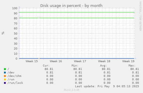 Disk usage in percent